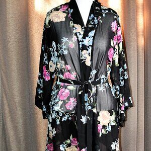 Helena Quinn x Rachel Zoe Sheer Dark Floral Kimono NWT!